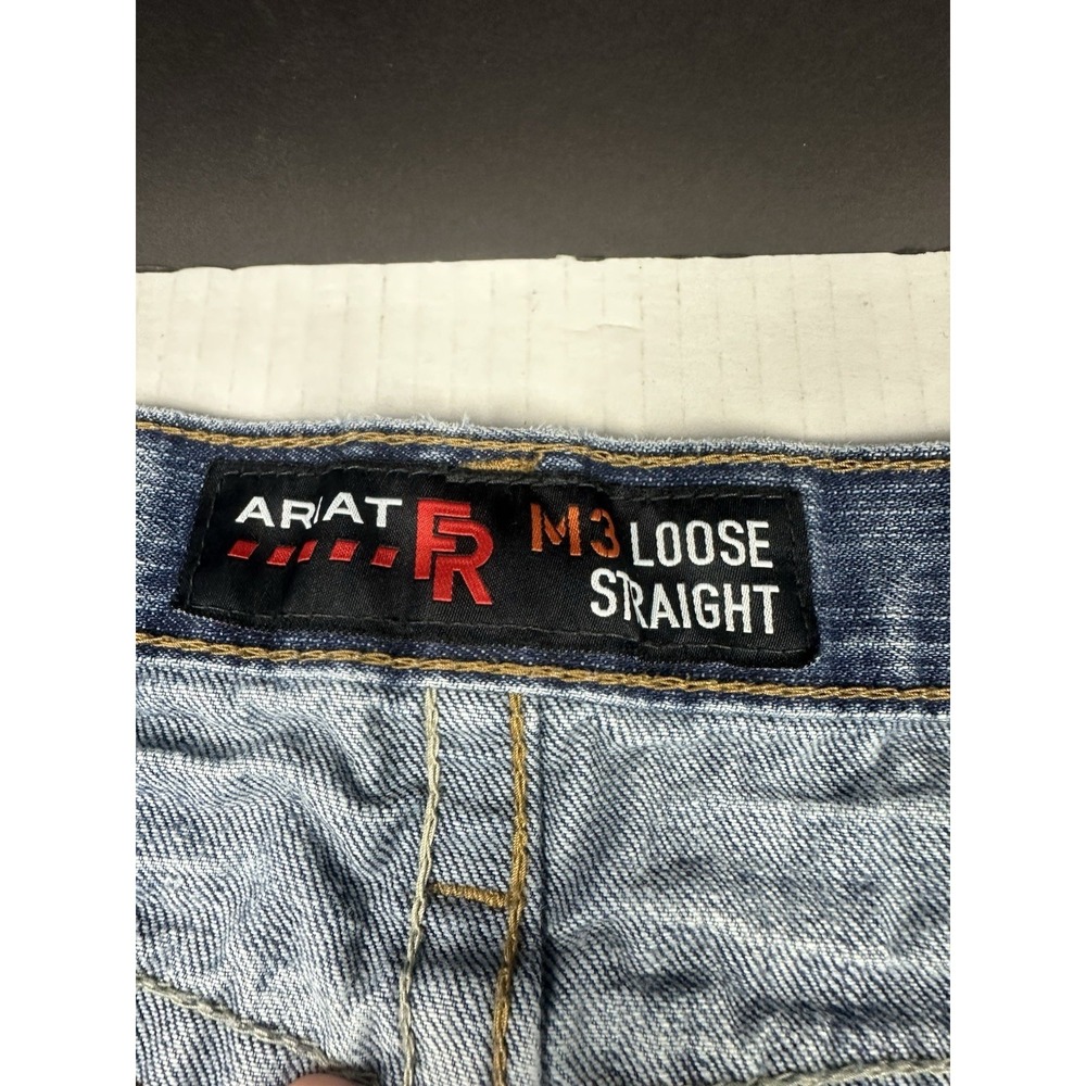 Ariat FR M3 Jeans Mens 46x30 Loose Straight Light Blue Denim Work Fire Resistant - Picture 6 of 9